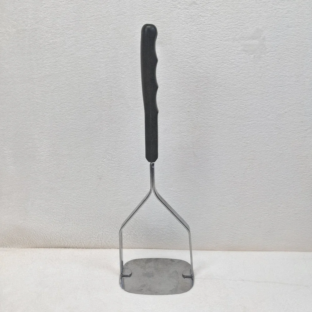 BI Cor Stainless Steel Potato Masher USA Made Black Handle Solid Blade